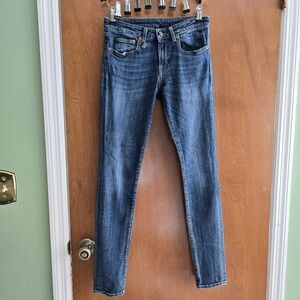 R13 Skinny Jeans in Clean Medium y2K Vintage Blue Made in Italy sz 27